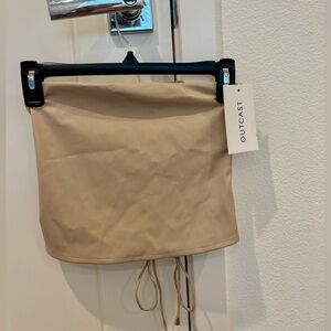 Outcast Tan Leather Corset Top